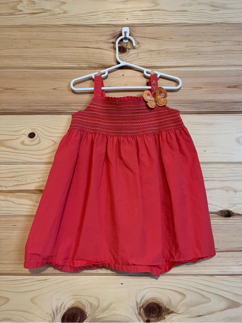 Gymboree Coral Butterfly Dress 100% Cotton